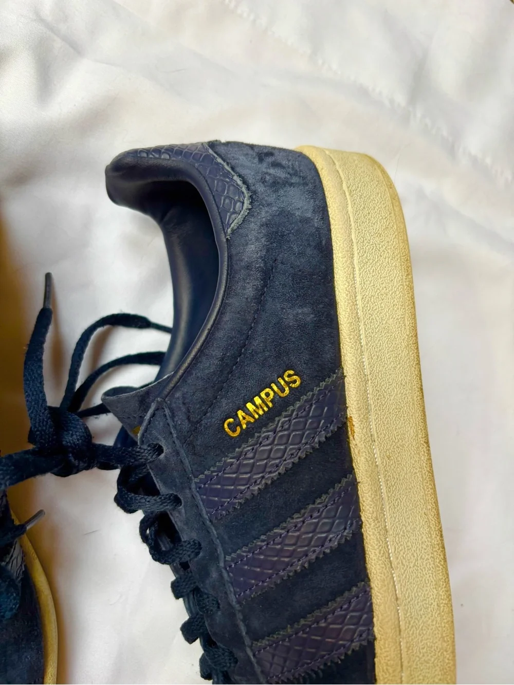 adidas Navy Suede Campus Sneakers with Cream Sole
